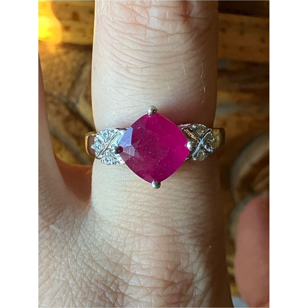 Mahaleo Ruby Sterling Silver Ring Size 8